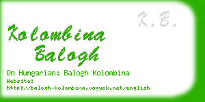 kolombina balogh business card